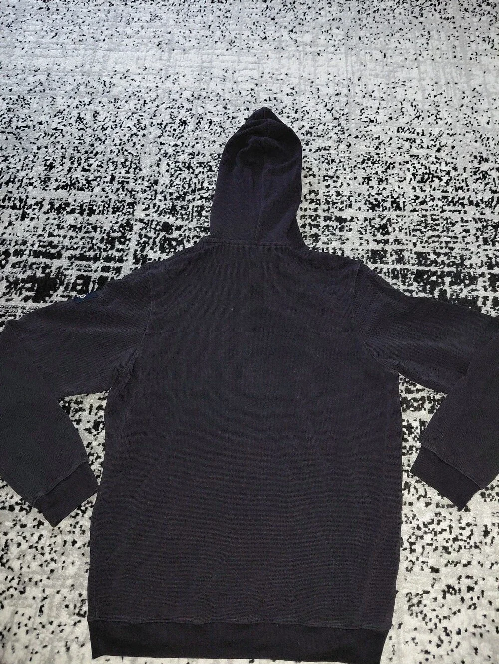 Alo Black Waffle Knit Pullover Hoodie Medium? Minimalist Athleisure CC